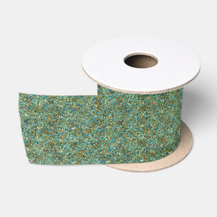 Ruban En Satin Parties scintillant-RIBBON Turquoise-Gold