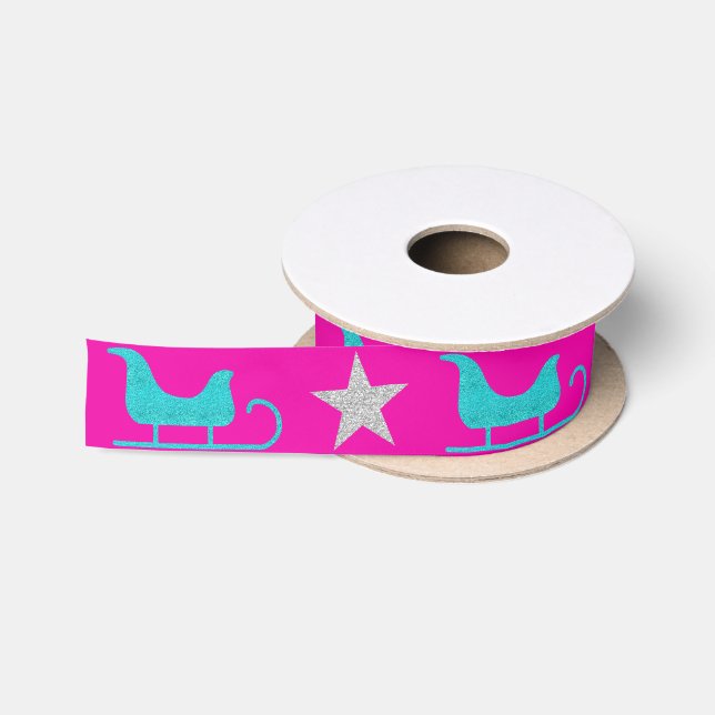 Ruban En Satin Parties scintillant Shin Star Silver Girly Rose Sl (Bobine)