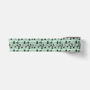 Ruban En Satin Partition de musique verte et noire