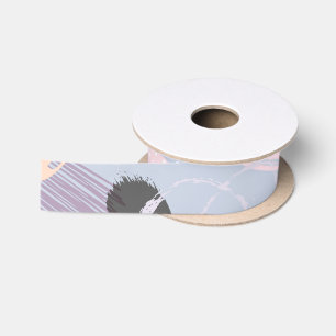 Ruban En Satin Pastel couleurs brushstrokies collage motif