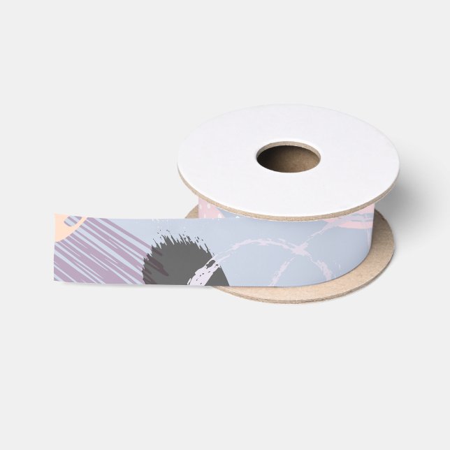 Ruban En Satin Pastel couleurs brushstrokies collage motif (Bobine)