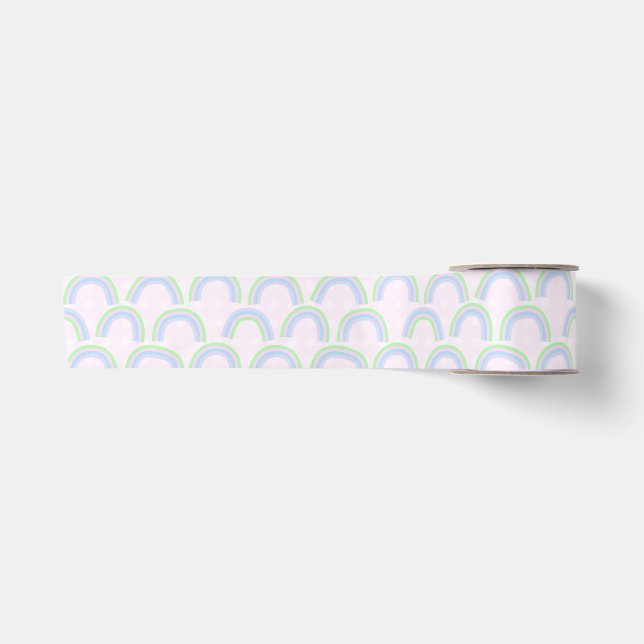 Ruban En Satin Pastel Rainbow rose (Devant)