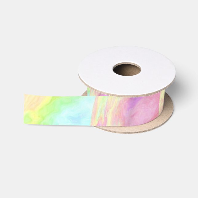 Ruban En Satin Pastel Rainbow Tie Dye Girls Anniversaire (Bobine)