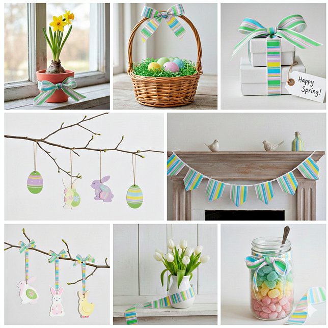 Ruban en satin Pastel rayures (Créateur téléchargé)