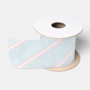 Ruban En Satin Pastel rose, bleu et blanc