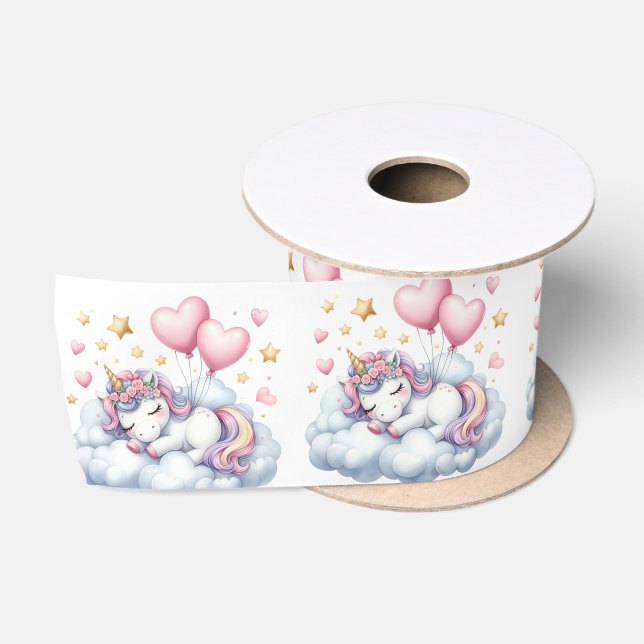 Ruban En Satin Pastel Unicorn (Bobine)