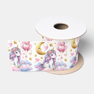 Ruban En Satin Pastel Unicorn