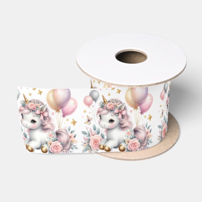 Ruban En Satin Pastel Unicorn (Bobine)