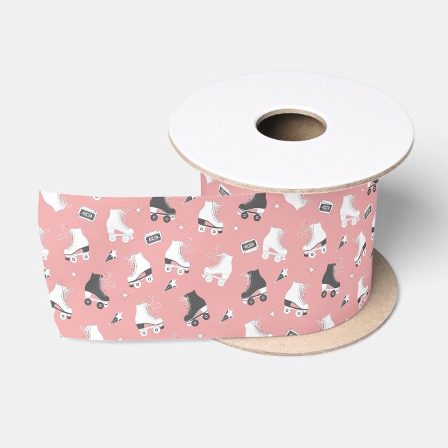 Ruban En Satin Patins à rouleaux rétro et cassettes de cassettes (Bobine)