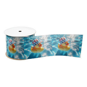 Ruban En Satin Patriotic Rubber Duck In Pool