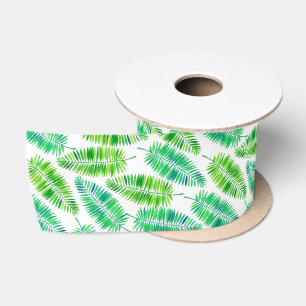 Ruban En Satin Paume d'eau feuille motif
