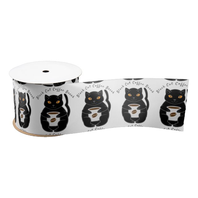 Ruban En Satin Pause café au Chat Noir Thunder_Cove  (Bobine)