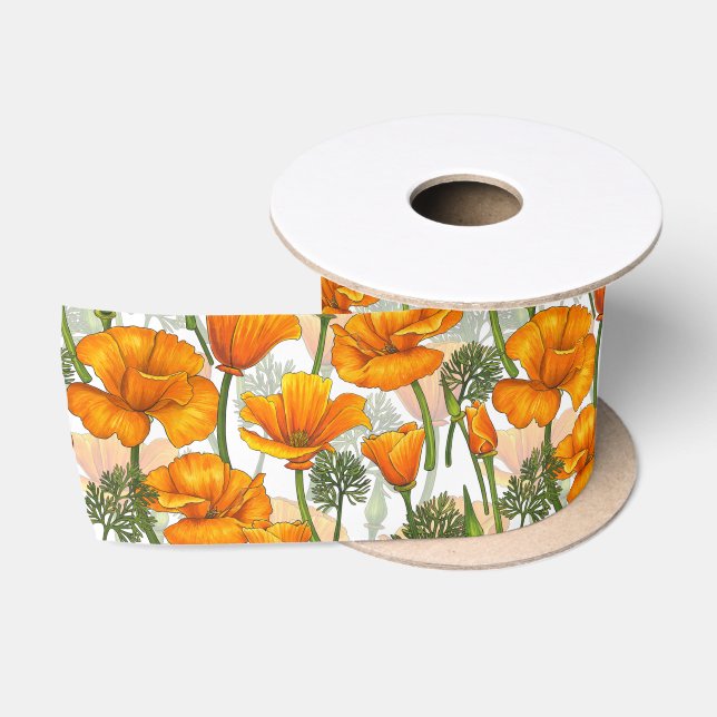Ruban En Satin Pavot de Californie (Bobine)