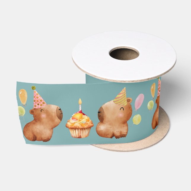 Ruban En Satin Pawsome de fête avec Capy (Bobine)