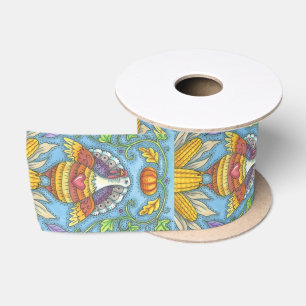 RUBAN EN SATIN PAYS ART FOLK, MERCI TURQUIE RIBBON