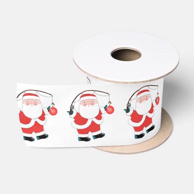 Ruban En Satin Pêcheur Pêche Noël Satin Ruban (Bobine)