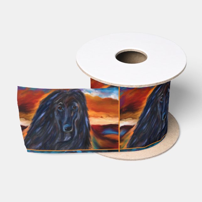 Ruban En Satin Peinture artistique afghane Hound Kokopelli (Bobine)