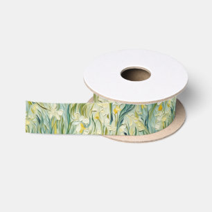 Ruban En Satin Peinture florale Starry Night d'inspiration textur
