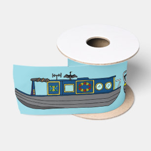 Ruban En Satin Péniches et bateaux de canal Narrowboats Anniversa