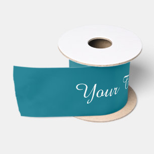Ruban En Satin Pentes STRIPES - bleu océan + votre texte