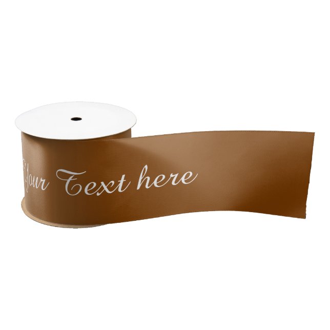 Ruban En Satin Pentes STRIPES - marron + votre texte (Bobine)