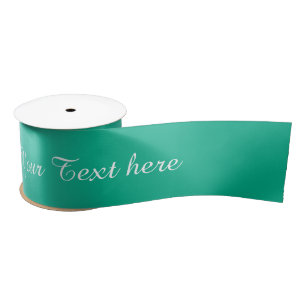 Ruban En Satin Pentes STRIPES - vert océan + votre texte