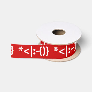 Ruban En Satin Père Noël avec Barbe Émoticône de Noël