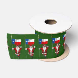 Ruban En Satin Père Noël Patriotique Avec L'Enseigne Du Texas