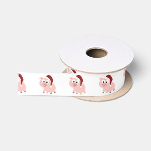 Ruban En Satin père Noël Pig