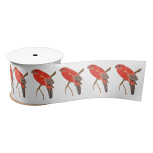 Ruban En Satin Perroquet rouge tropical Thunder_Cove