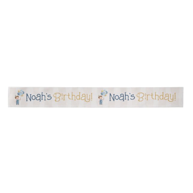 Ruban En Satin Personalized Boy Birthday Party  (Devant)