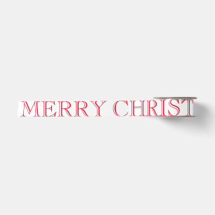 Ruban En Satin Personnalisé Joyeux Noël Élégant Blanc Rouge