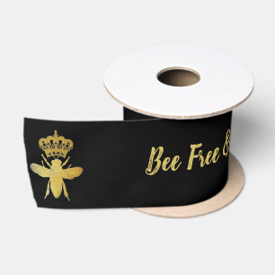 Ruban En Satin Personnaliser QUEEN BEE emballage cadeau gratuit e
