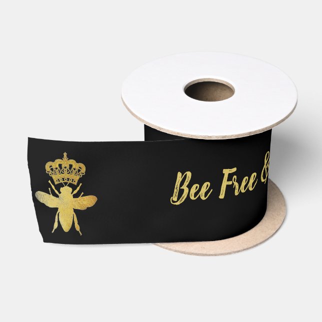 Ruban En Satin Personnaliser QUEEN BEE emballage cadeau gratuit e (Bobine)