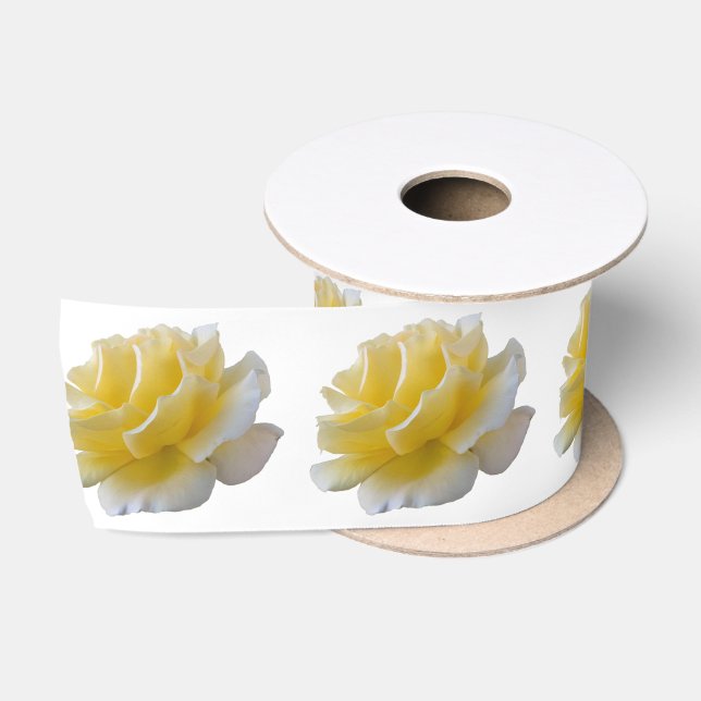 Ruban En Satin Pétales de rose jaune (Bobine)