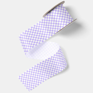 Ruban En Satin Petit carreaux lavande et blanc