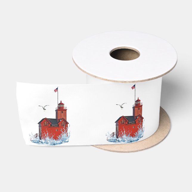 Ruban En Satin Phare "Big Red" du Michigan (Bobine)