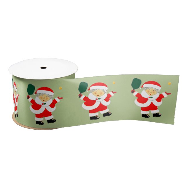 Ruban En Satin Pickleball Noël cadeaux de Noël (Bobine)