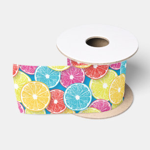 Ruban En Satin Pièces de fruits d'agrumes pop art