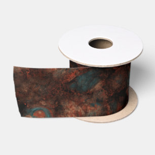 Ruban En Satin Pierre de rouille et de turquoise 