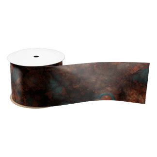 Ruban En Satin Pierre de rouille et de turquoise 