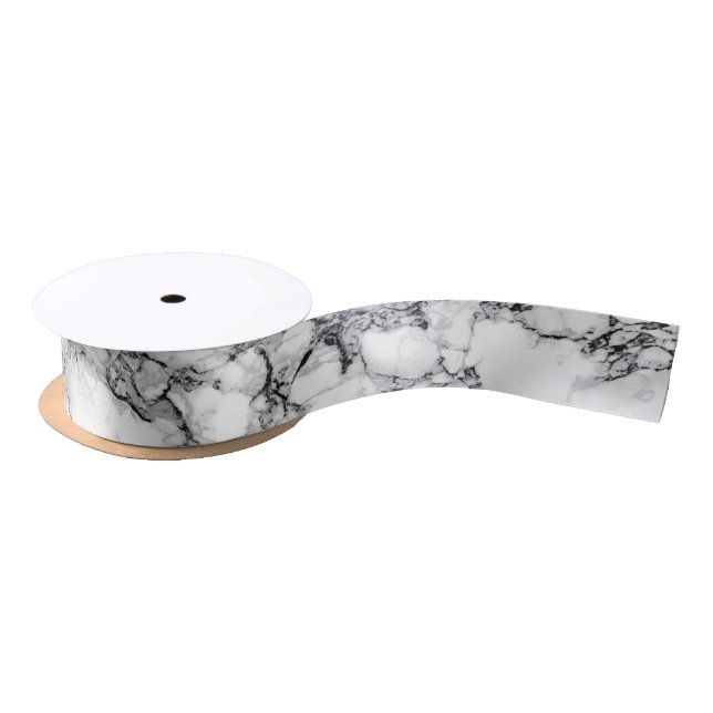Ruban En Satin Pierre Marbre blanc branchée (Bobine)