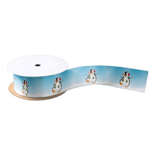 Ruban En Satin Pingouin drôle mignon d'hiver