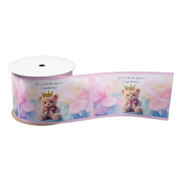 Ruban En Satin Pink Bear Gold Crown Congratulations!