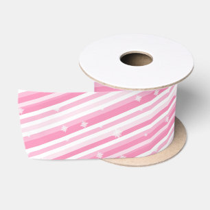 Ruban En Satin Pink Stripes Vintage Noël