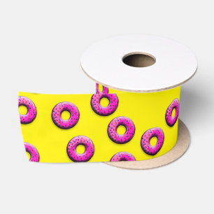 Ruban En Satin Pinky Donuts motif sans faille + vos idées