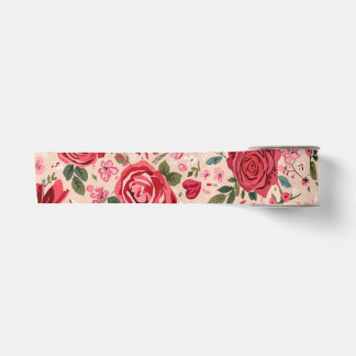 Ruban En Satin Pinstripe Pink Roses