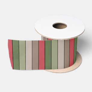 Ruban En Satin Pistachio Coquille verte Rouge Brown rayures