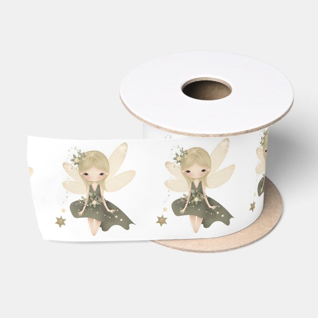 Ruban En Satin Pixie Fairy Girl With Stars (Bobine)