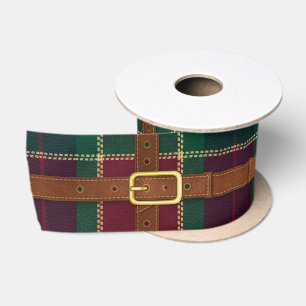 Ruban En Satin Plaid de Noël Lux Prépa